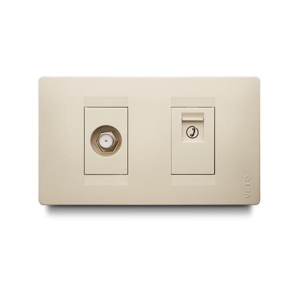 MIXTO JACK TELEFONO RJ14 + COAXIAL