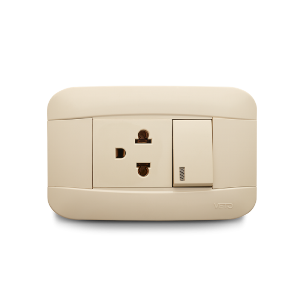 MIXTO TOMACORRIENTE UNIV 2P+E + INTERRUPTOR