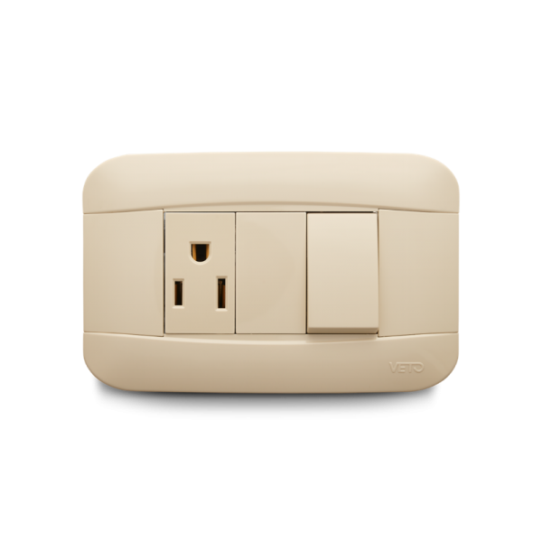 MIXTO TOMACORRIENTE AMER 2P+E + INTERRUPTOR no neon