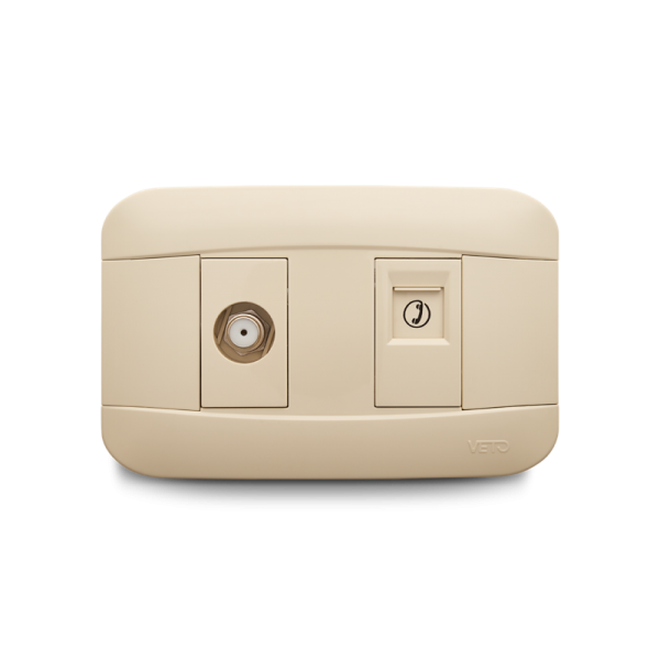 MIXTO JACK TELEFONO RJ14 + COAXIAL