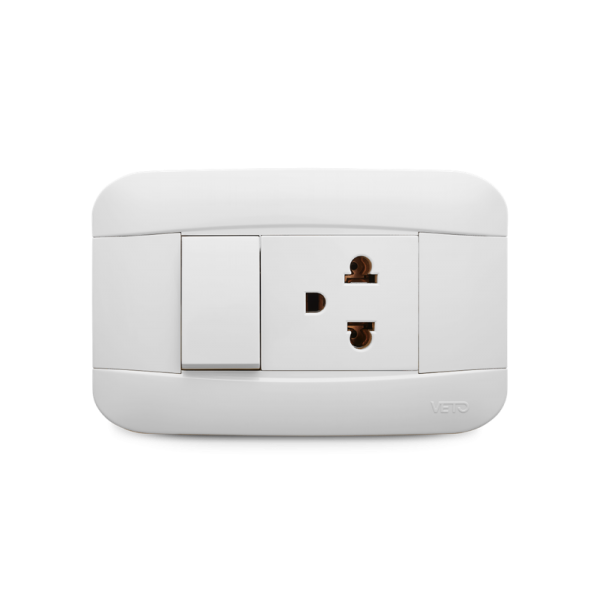 MIXTO TOMACORRIENTE UNIV 2P+E + INTERRUPTOR no neon