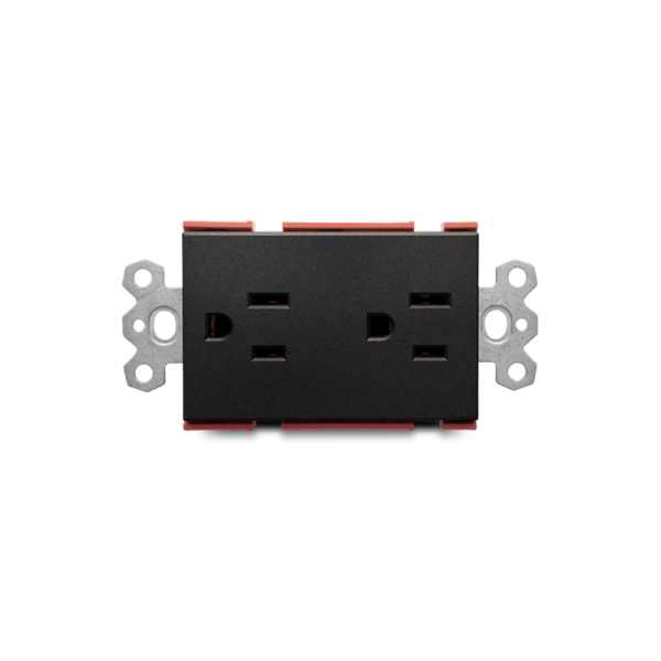 TOMACORRIENTE DOBLE AMER 2P+E 72mm (NEGRO)