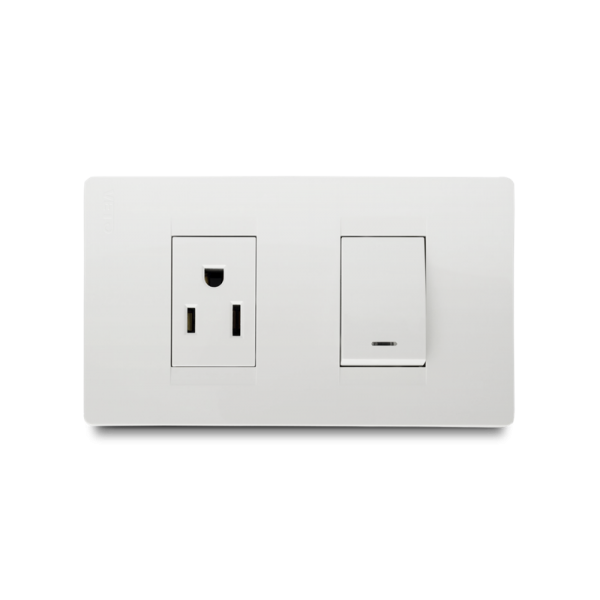 MIXTO INTERRUPTOR + TOMACORRIENTE AMER 2P+E (BL)