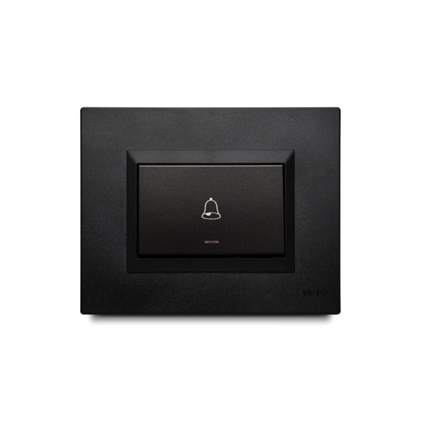 PULSADOR DE TIMBRE SIMPLE (NEGRO)
